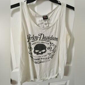 Harley-Davidson Cream Skull Graphic Tank Top